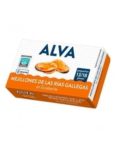 Mejillones de las Rías Gallegas en escabeche Alva 13/18 111 g