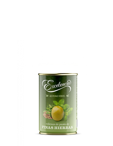 [975] EXCELLENCIA Oliven gefüllt mit feinen Kräutern 150gr.