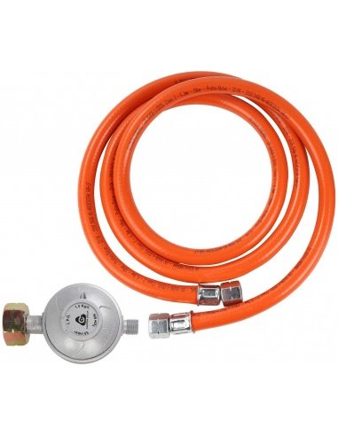 Manguera 1,5m. + regulador de gas 50mbar.