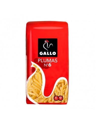 [545] Macarrón pluma Nº6 GALLO paquete 500 grs.