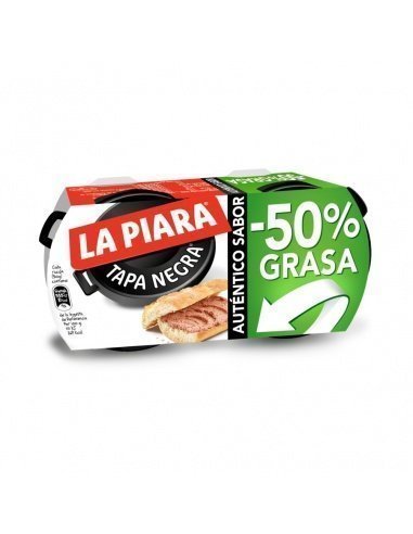 [628] Paté LA PIARA tapa negra 50% menos grasa pack 2x73gr.