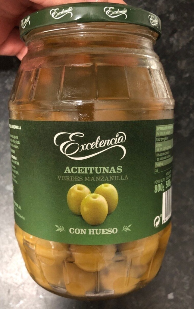 [ENT-8410971030289] Aceituna Manzanilla con hueso sabor anchoa 800 g · caja 6 uds