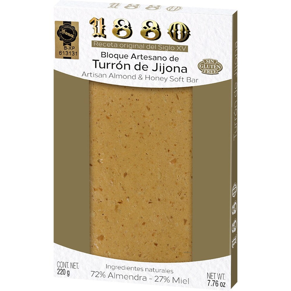 [ENT-8410317111122] Bloque Artesano de Turrón de Jijona 1880 220g · caja 6 uds
