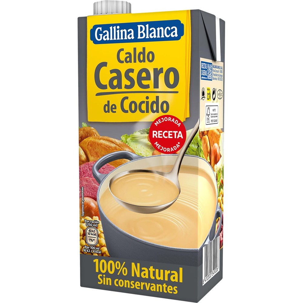[ENT-8410300349006] Caldo casero de cocido Gallina Blanca 1 L · caja 12 uds