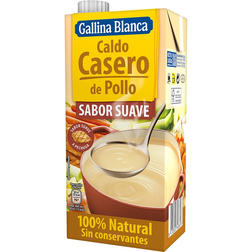 [ENT-8410300349051] Caldo casero de pollo Gallina Blanca 1 L · caja 12 uds