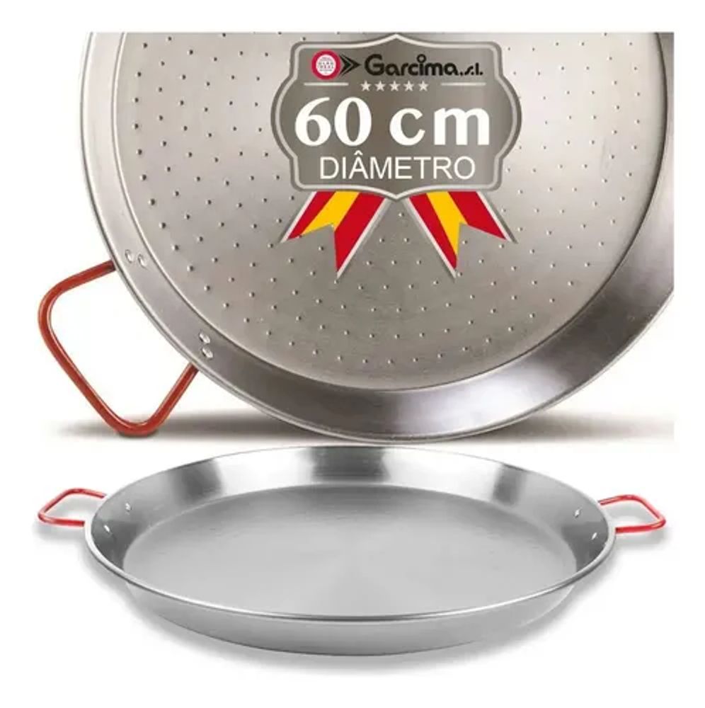 [ENT-8412595100607] Paellera de acero pulida 60ctm · caja 2 uds
