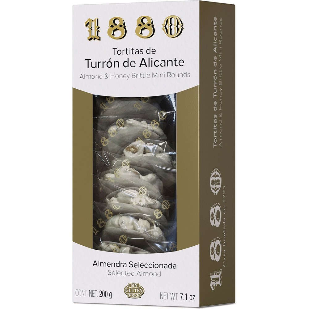 [ENT-8410317114086] Tortitas de Turrón de Alicante 1880 (8x25g) 200g · caja 8 uds