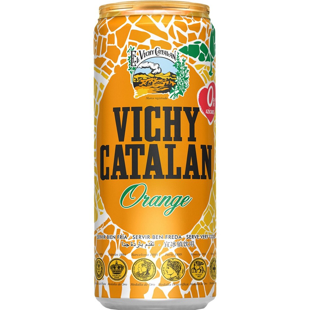 [ENT-8410749000773] Agua mineral con gas naranja Vichy Catalán 33 cl · caja 24 uds