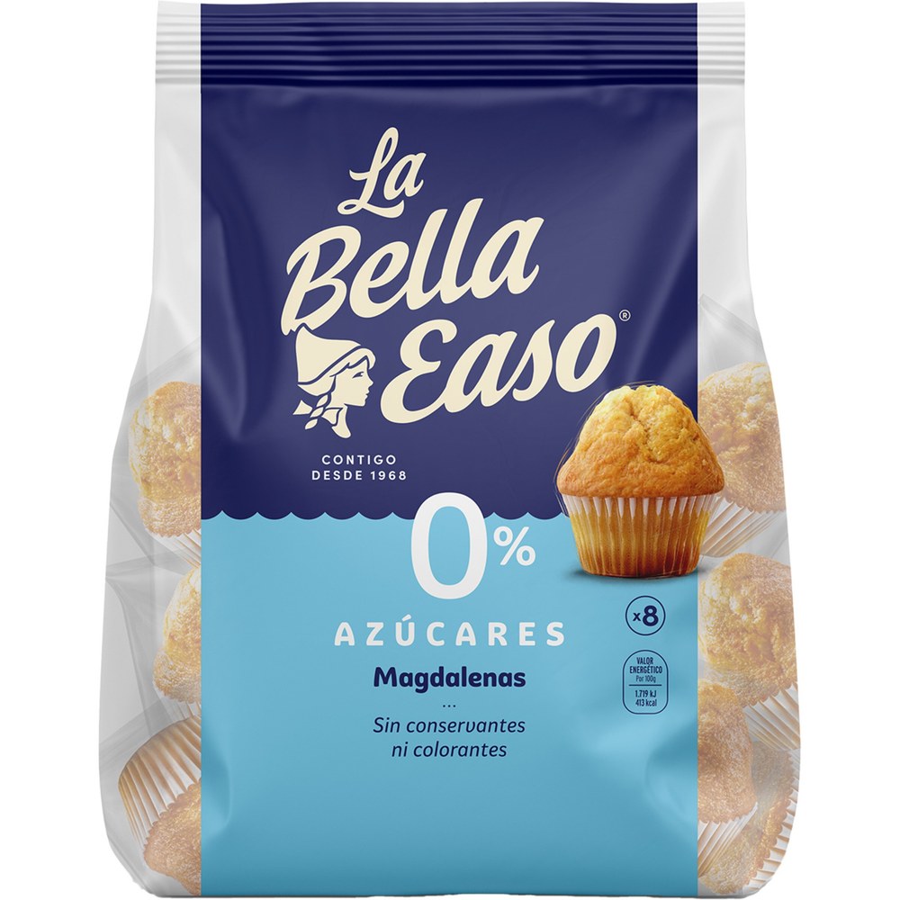 Magdalenas senza zuccheri aggiunti La Bella Easo 8 pezzi · caja 12 uds